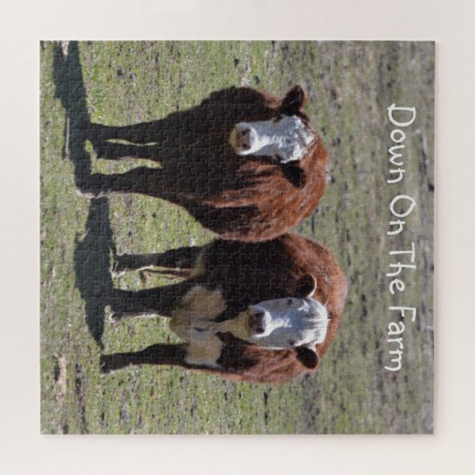 Op de Koe van het Boerderij Legpuzzel (Horizontaal)