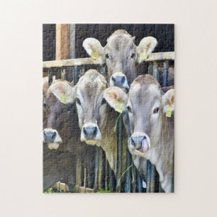 Op de Koeien van de Boerderij Legpuzzel