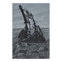 Op de kust Archival Tekening Print