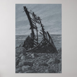 Op de kust Archival Tekening Print