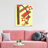 Op de ladder gaan canvas afdruk (Insitu (Woonkamer))