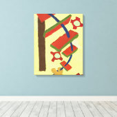 Op de ladder gaan canvas afdruk (Insitu (Houten vloer))