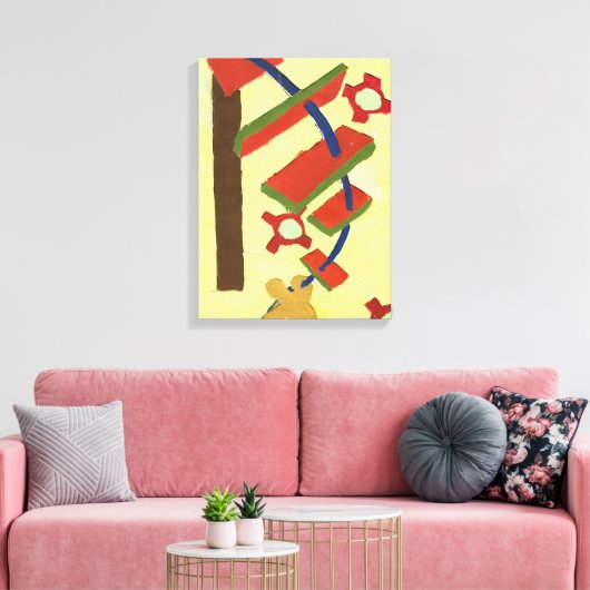 Op de ladder gaan canvas afdruk (Insitu (Woonkamer))