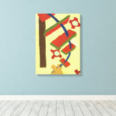 Op de ladder gaan canvas afdruk (Insitu (Houten vloer))