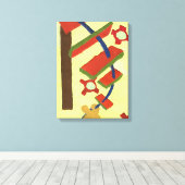Op de ladder gaan canvas afdruk (Insitu (Houten vloer))