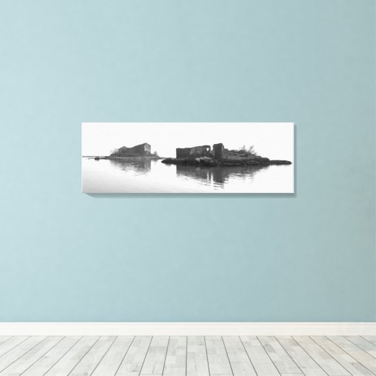 OP DE LAGOON Stretched Canvas Print (Insitu (Houten vloer))