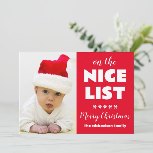 Op de leuke lijst Kerstfoto Feestdagenkaart (Staand voorkant)