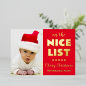 Op de leuke lijst Kerstfoto Folie Feestdagenkaart (Staand Voorkant)