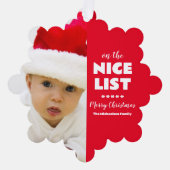 Op de leuke lijst Kerstfoto Ornament Kaart (Voorkant)