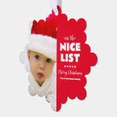 Op de leuke lijst Kerstfoto Ornament Kaart (Links)