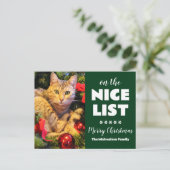 Op de leuke lijst Kerstmis kat huisdier foto Feestdagenkaart (Staand voorkant)