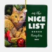 Op de leuke lijst Kerstmis kat huisdier foto Keramisch Ornament (Achterkant)