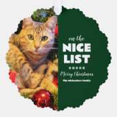 Op de leuke lijst Kerstmis kat huisdier foto Ornament Kaart (Voorkant)