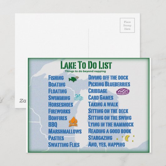 Op de lijst North Lake "To Do" - Michigan & Wiscon Briefkaart (Voorkant / Achterkant)