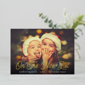 Op de lijst van Nice | Volledige foto Folie Feestdagenkaart (Staand Voorkant)