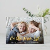 Op de lijst van Nice | Volledige foto Folie Feestdagenkaart (Staand Voorkant)