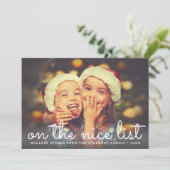 Op de lijst van Nice | Volledige kerstfoto Feestdagenkaart (Staand voorkant)
