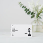 Op de luchtpijlmicrofoon visitekaartje (Staand voorkant)