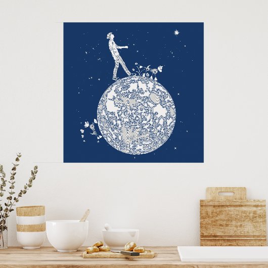 Op de maan lopen poster (Keuken)