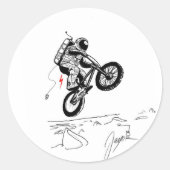 op de maan ronde sticker (Voorkant)