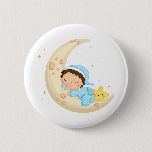 Op de maan slapen ronde button 5,7 cm (Voorkant)