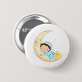 Op de maan slapen ronde button 5,7 cm (Voorkant /achterkant)