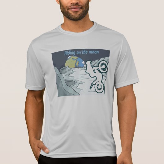 op de maan t-shirt rijden (Voorkant)