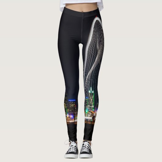 Op de Margaret Hunt Hill Bridge Leggings (Voorkant)