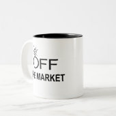 Op de markt tweekleurige koffiemok (Voorkant links)