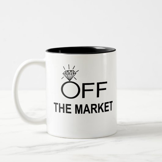 Op de markt tweekleurige koffiemok (Links)