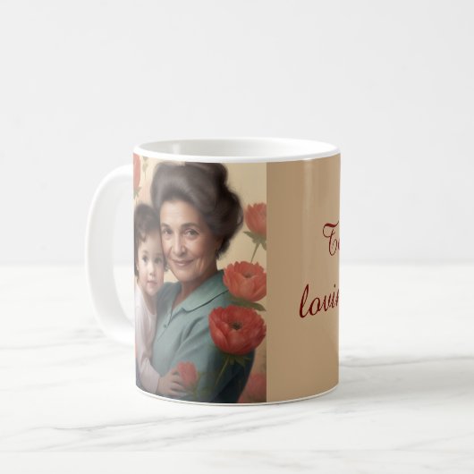 Op de meest liefdevolle oma koffiemok (Voorkant links)