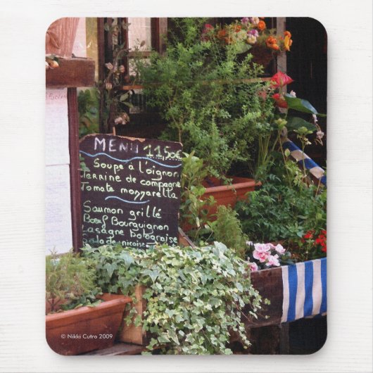 Op de menukaart muismat (Voorkant)