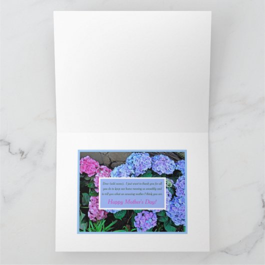 OP DE MOEDER VAN ONZE KINDEREN/HAPPY-MOEDERDAG KAART (Binnen)