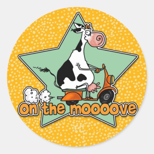 Op de MooOve sticker (Voorkant)