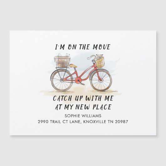 Op de Move Watercoler Fiets Nieuw Adres Verhuizen (Voorkant)