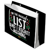 Op de Naughty-lijst betreur ik niets nieuws Groot Cadeauzakje (Voorkant Gekanteld)