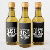 Op de Naughty-lijst betreur ik niets nieuws Wijn Etiket (Flessen)