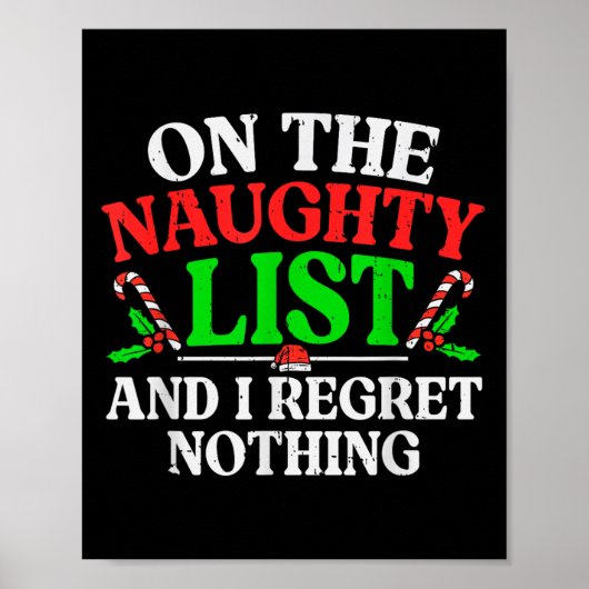 Op de Naughty List betreur ik niets grappigs Poster (Voorkant)