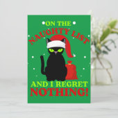 Op de Naughty List en ik betreur niets Bedankkaart (Staand voorkant)