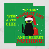 Op de Naughty List en ik betreur niets Bedankkaart (Voorkant / Achterkant)