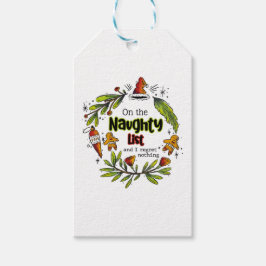 Op de Naughty List en ik betreur niets Cadeaulabel