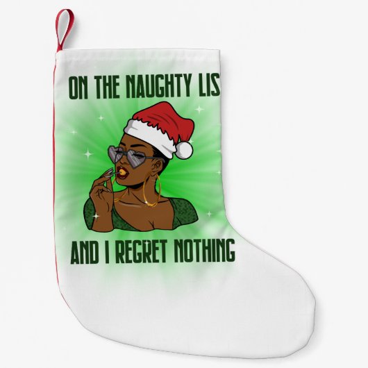 Op de Naughty List en ik betreur niets Kleine Kerstsok (Voorkant)