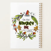 Op de Naughty List en ik betreur niets Planner (Achterkant)