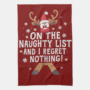 Op de Naughty List en ik betreur niets rendieren Theedoek