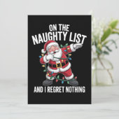 Op de Naughty List en ik betreur niets van de Kers Feestdagenkaart (Staand voorkant)