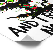 Op de Naughty List en ik betreur niets zwarte kat Poster (Hoek)