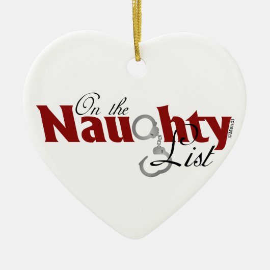 Op de Naughty List Keramisch Ornament (Voorkant)