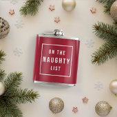Op de Naughty List | Rood- en wittefeestdag Heupfles