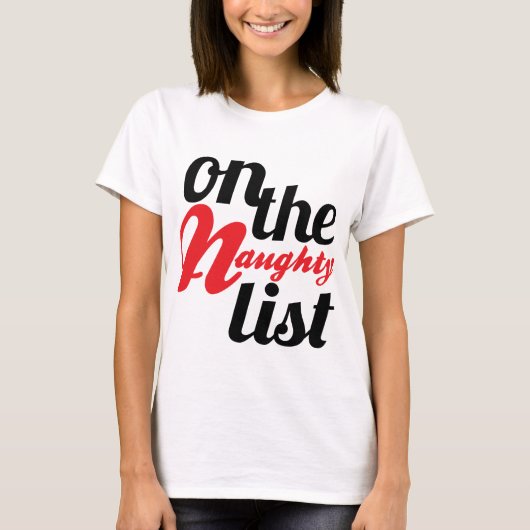 Op de Naughty List t-shirt (Voorkant)
