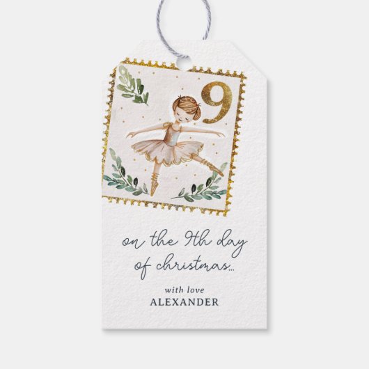 Op de negende kerstdag cadeaulabel (Achterkant)